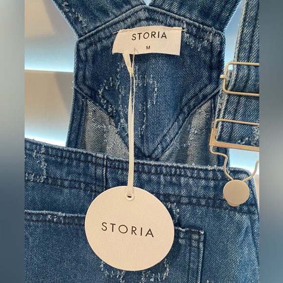 Storia flower jean skirt overalls - Picture 3 of 3